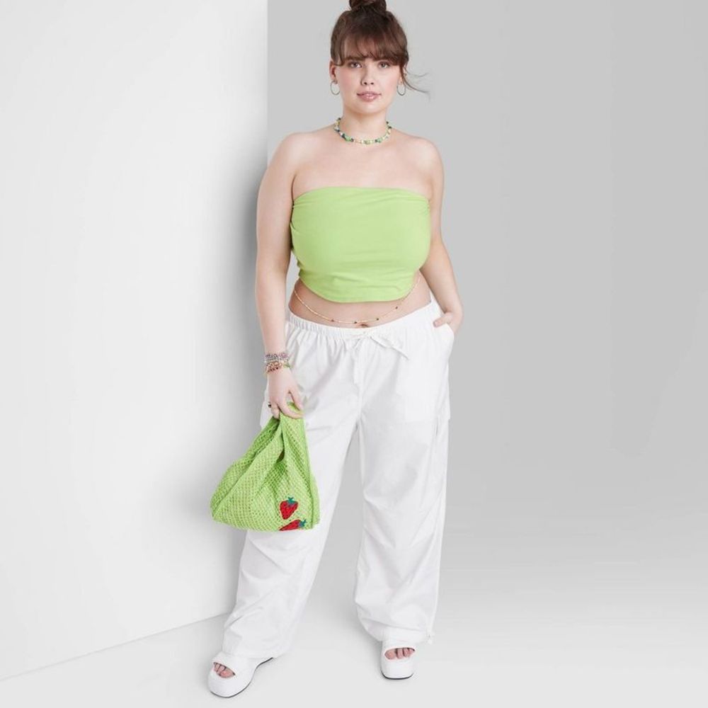 Women's Low-Rise Parachute Cargo Pants - Wild Fable White XXL